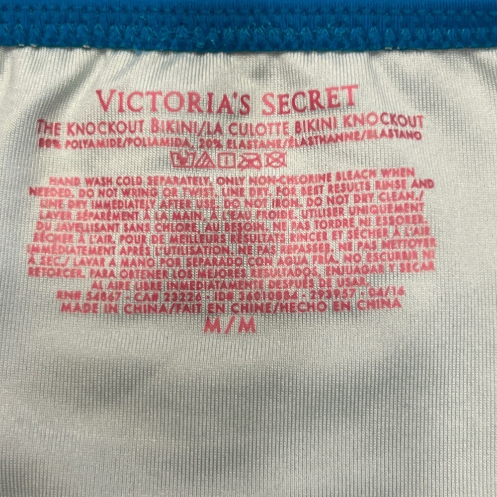 Victoria's Secret scalloped edge bikini bright blue beach vacation SZ M Top 36B - Picture 5 of 7